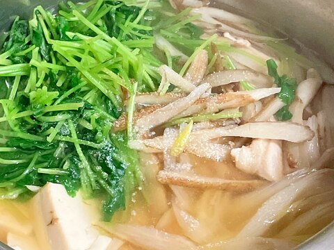 たっぷり1人前★三つ葉とごぼうの鍋